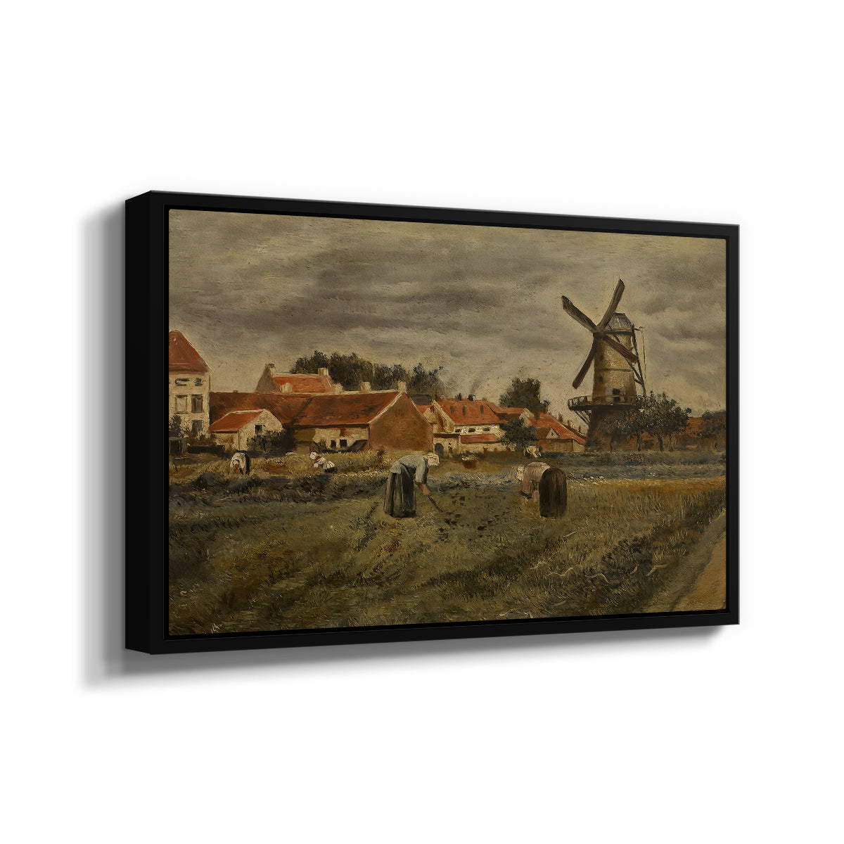The Potato Harvest, c. 1875 - Floater Framed Canvas Print