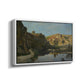 River Landscape with Cliffs, c. 1850-1860 - Floater Framed Canvas Print