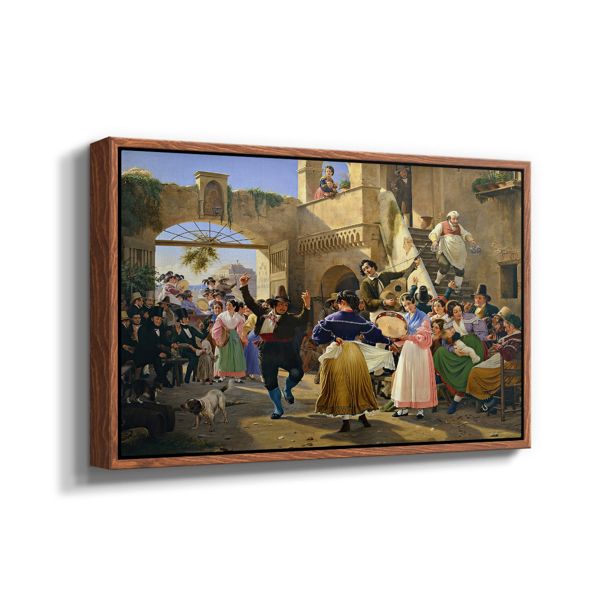 Romans Gathered for Merriment at an Osteria, 1839 - Floater Framed Canvas Print