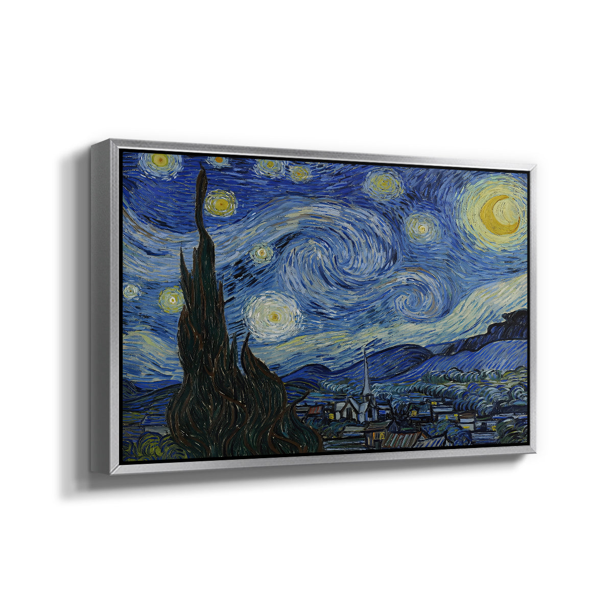The Starry Night, 1889 - Floater Framed Canvas Print