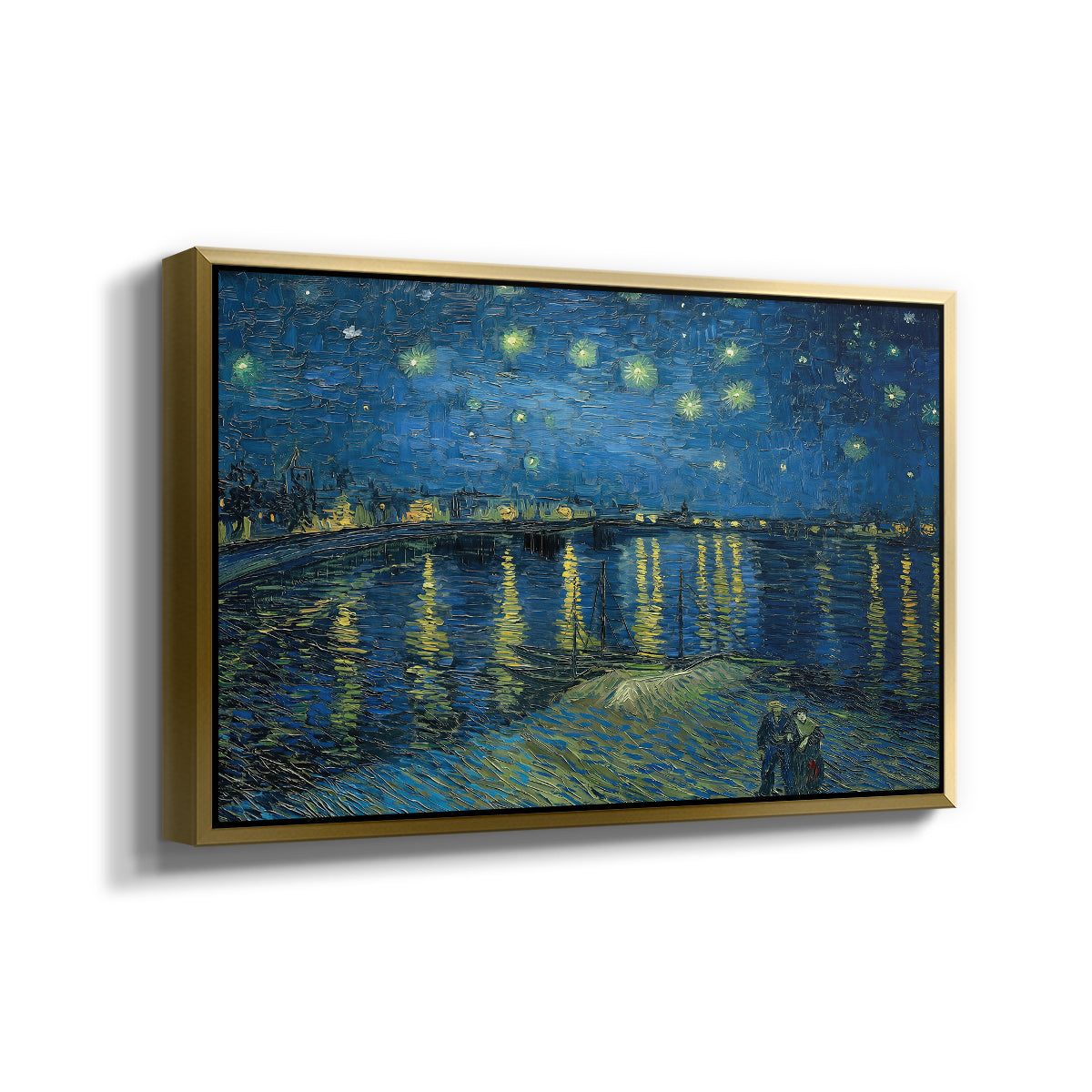 Starry Night Over the Rhône, 1888 - Floater Framed Canvas Print