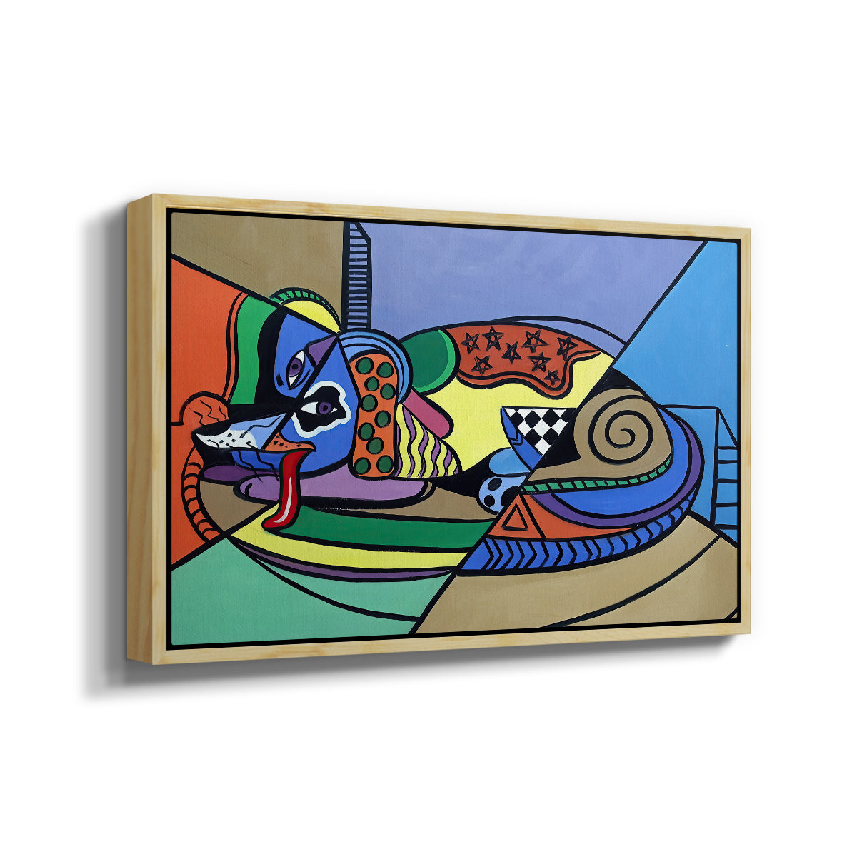 A Dog Named Picasso - Floater Framed Canvas Print