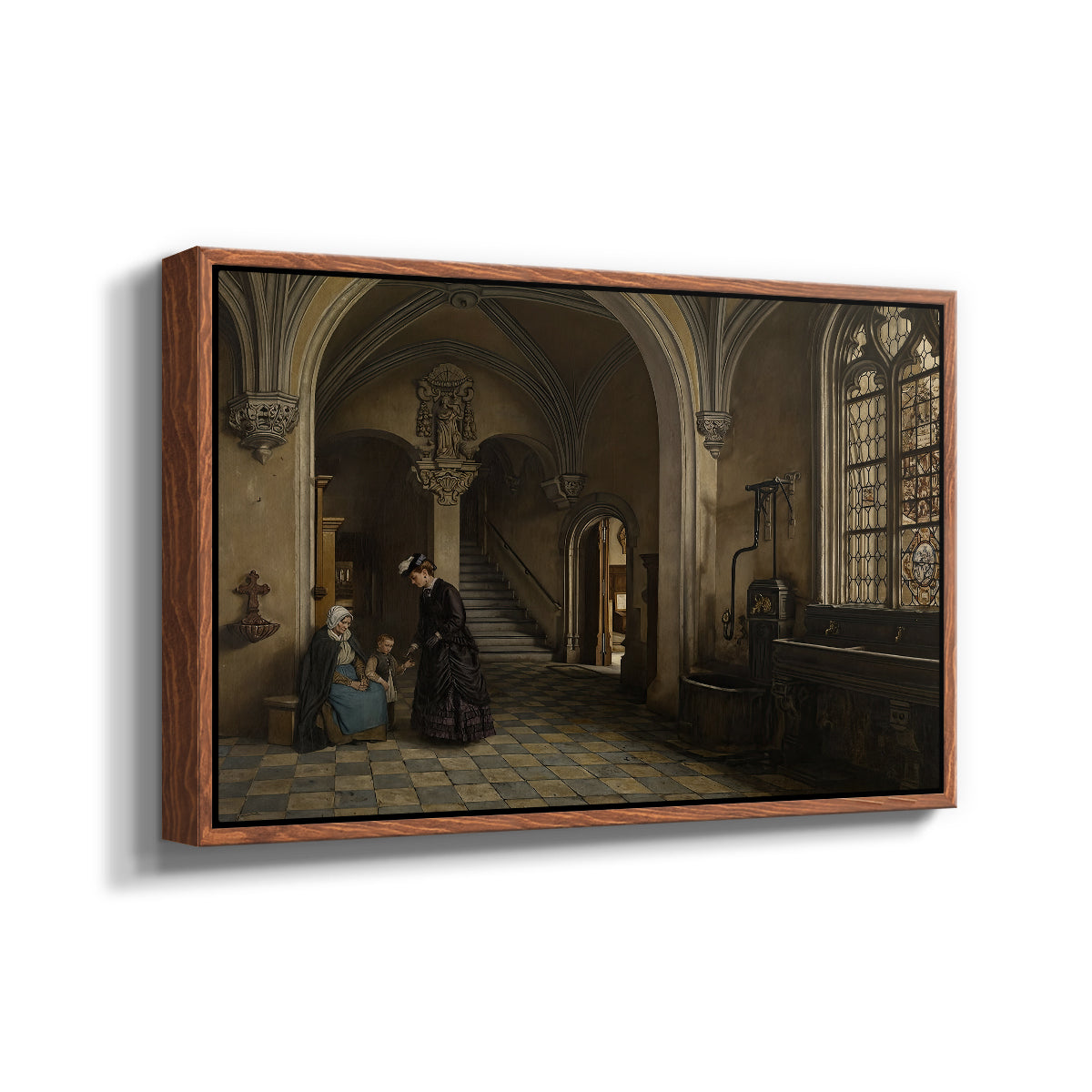Interior of the Church of Saint Paul in Antwerp, c. 1865-1869 - Floater Framed Canvas Print
