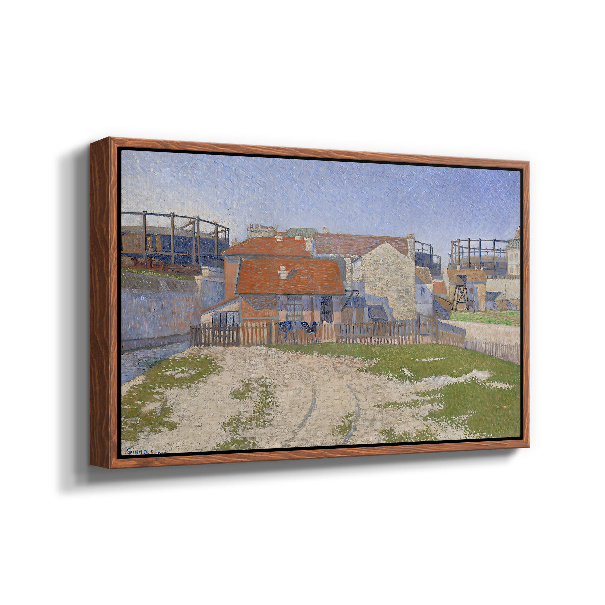 Gasometers at Clichy, 1886 - Floater Framed Canvas Print