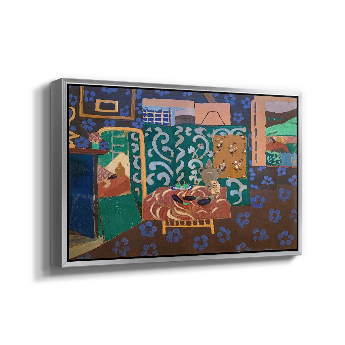 Interior with Aubergines, 1911 - Floater Framed Canvas Print