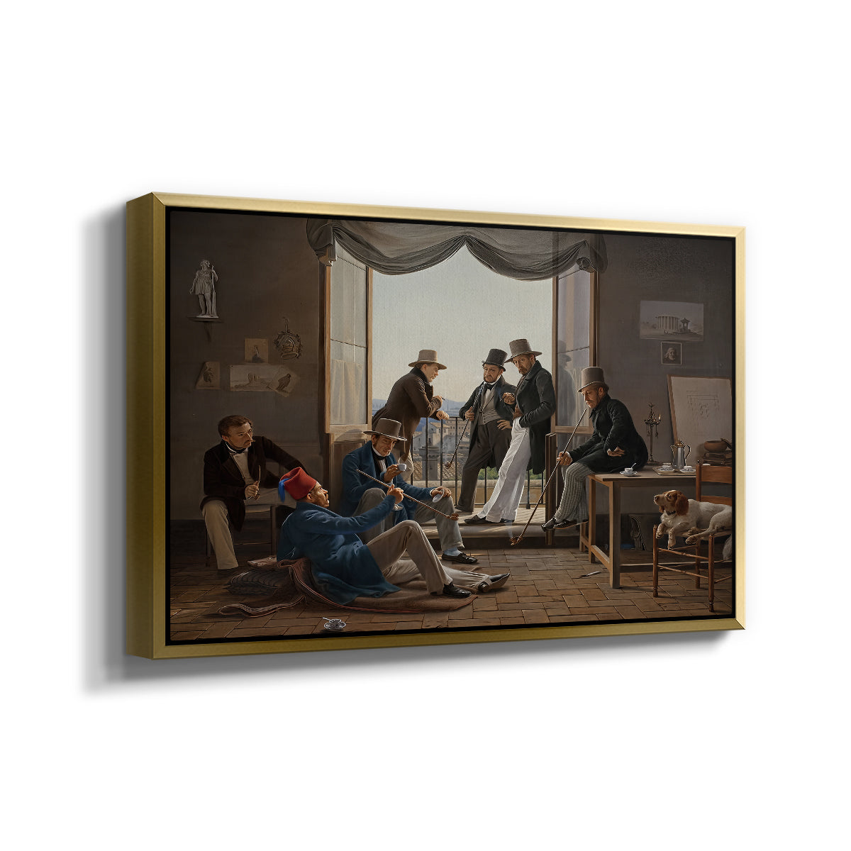 A Group of Danish Artists in Rome, 1837 - Floater Framed Canvas Print