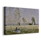 Canvas art print featuring an impressionist countryside scene with figure resting in shade, displayed at an angle