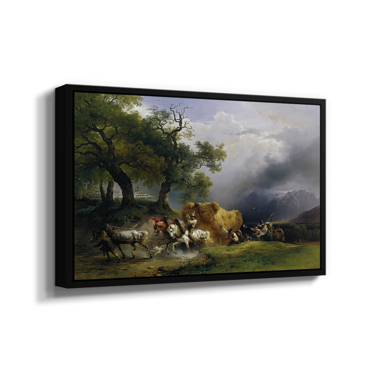 The Harvest Wagon (Der Heuwagen), c. 1850 - Floater Framed Canvas Print