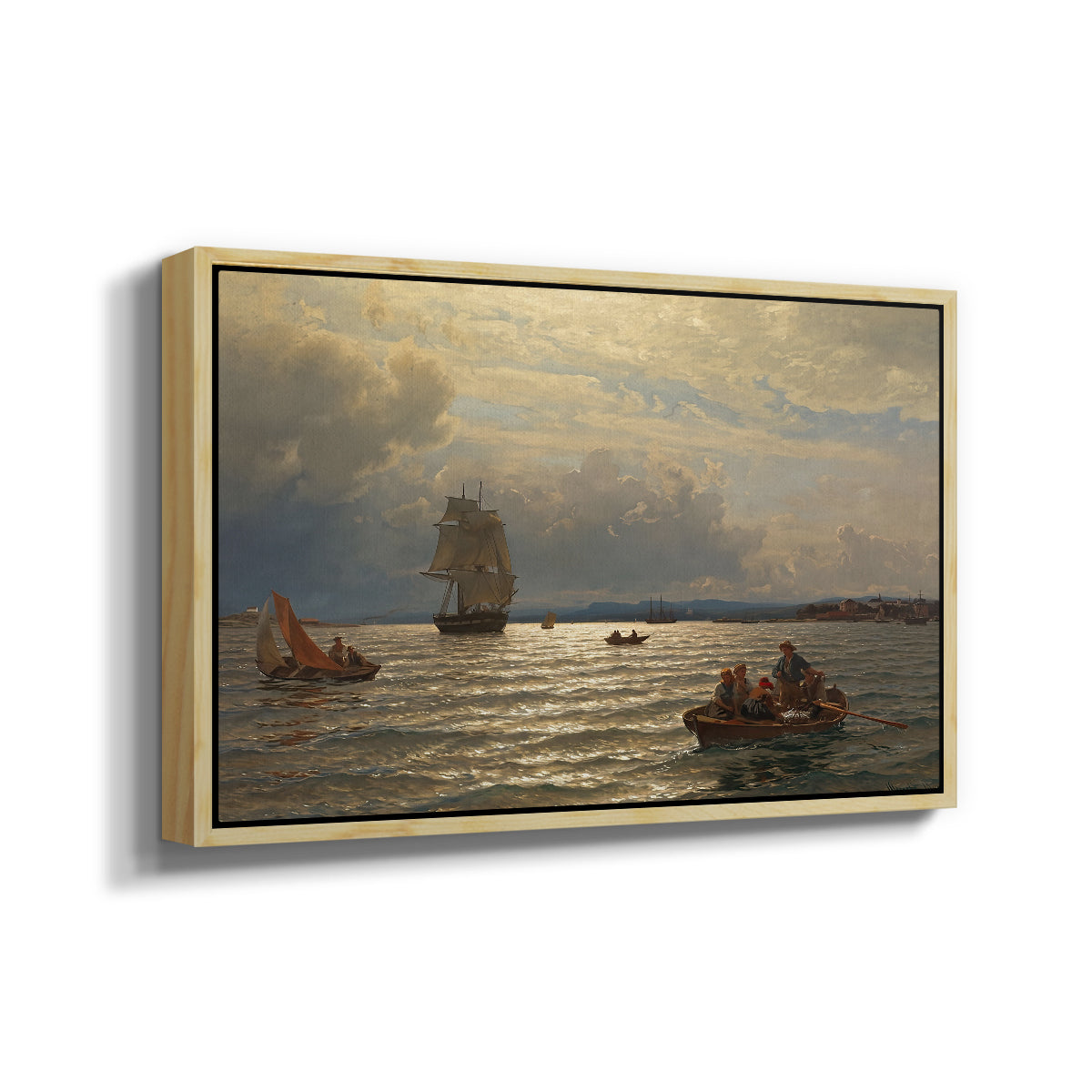 From the Inlet of Oslo, 1874 - Floater Framed Canvas Print