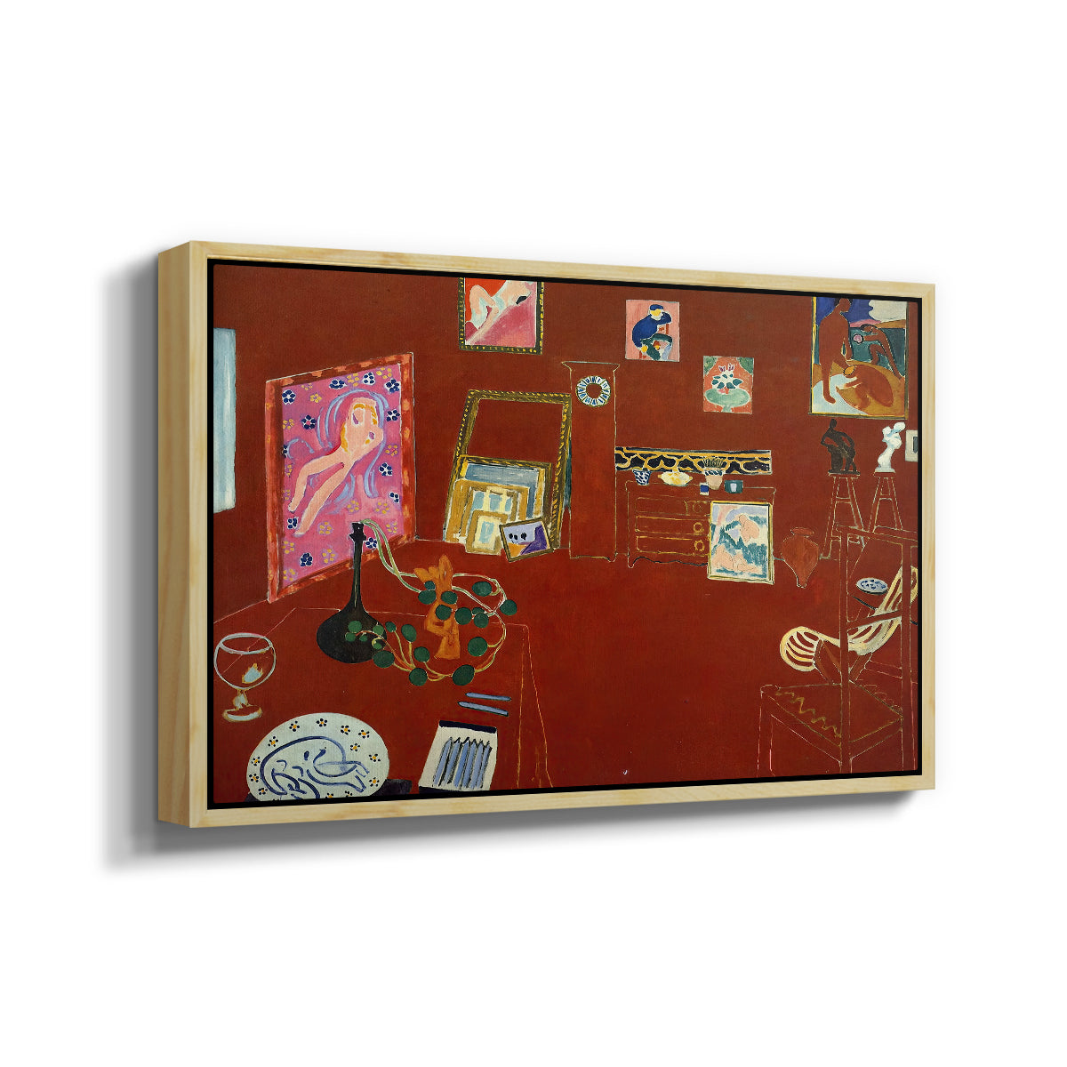 The Red Studio (L'Atelier Rouge), 1911 - Floater Framed Canvas Print