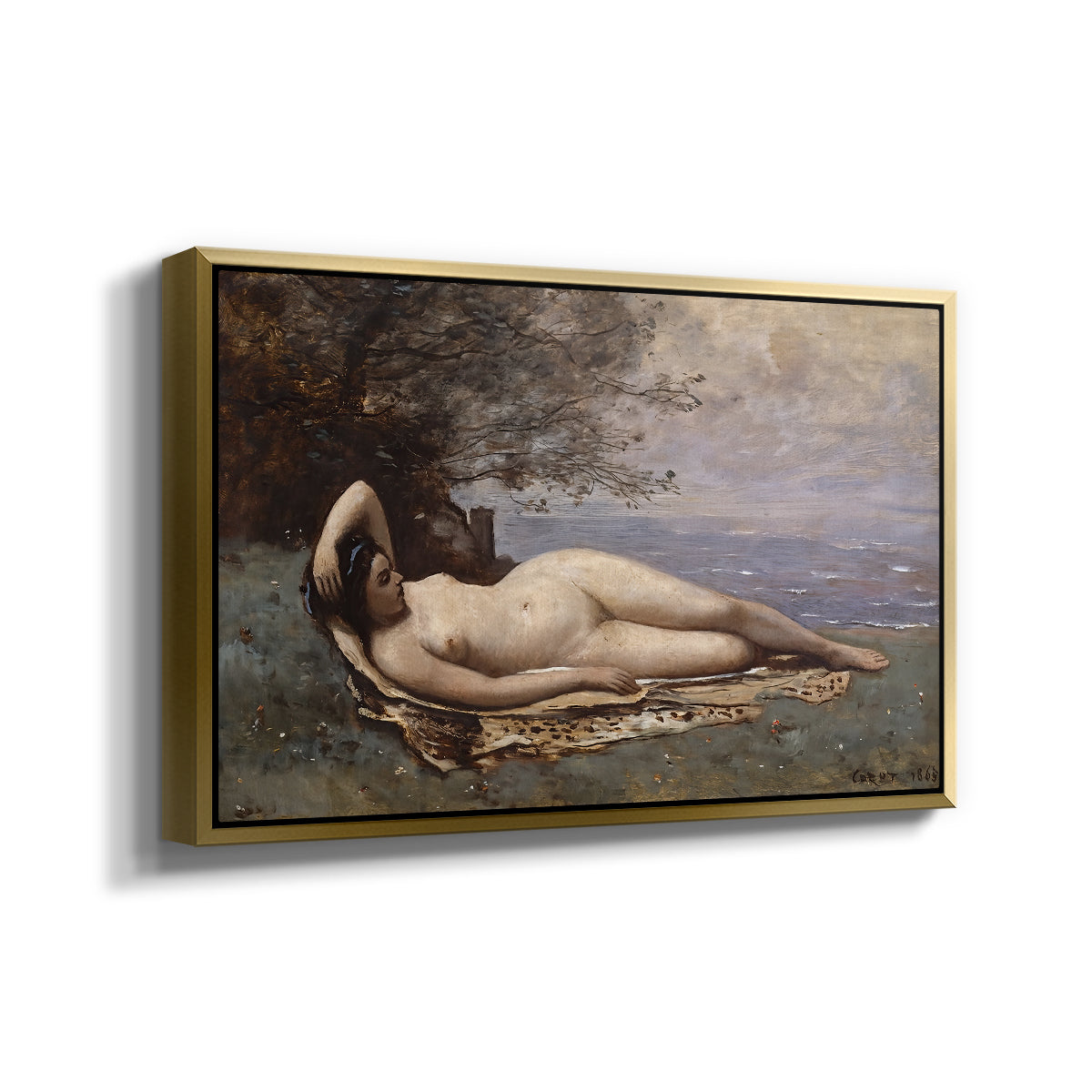 Bacchante by the Sea, 1865 - Floater Framed Canvas Print