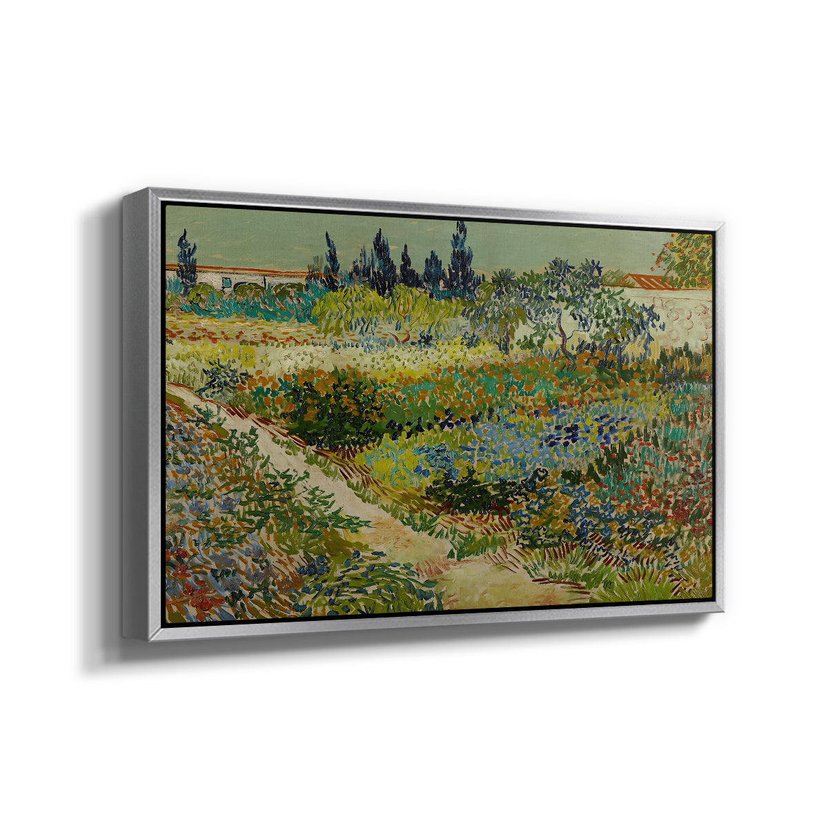 Garden at Arles, 1888 - Floater Framed Canvas Print