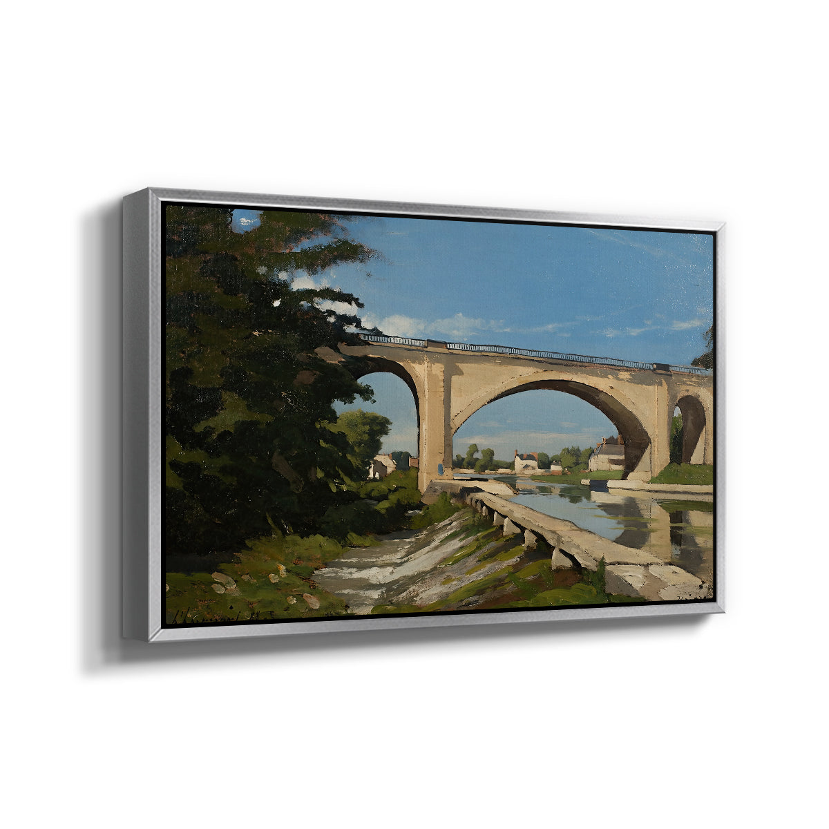 The Railroad Bridge at Briare, 1888 - Floater Framed Canvas Print