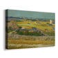 Canvas art print featuring a rural labor scene with fields and agricultural activity, displayed at an angle
