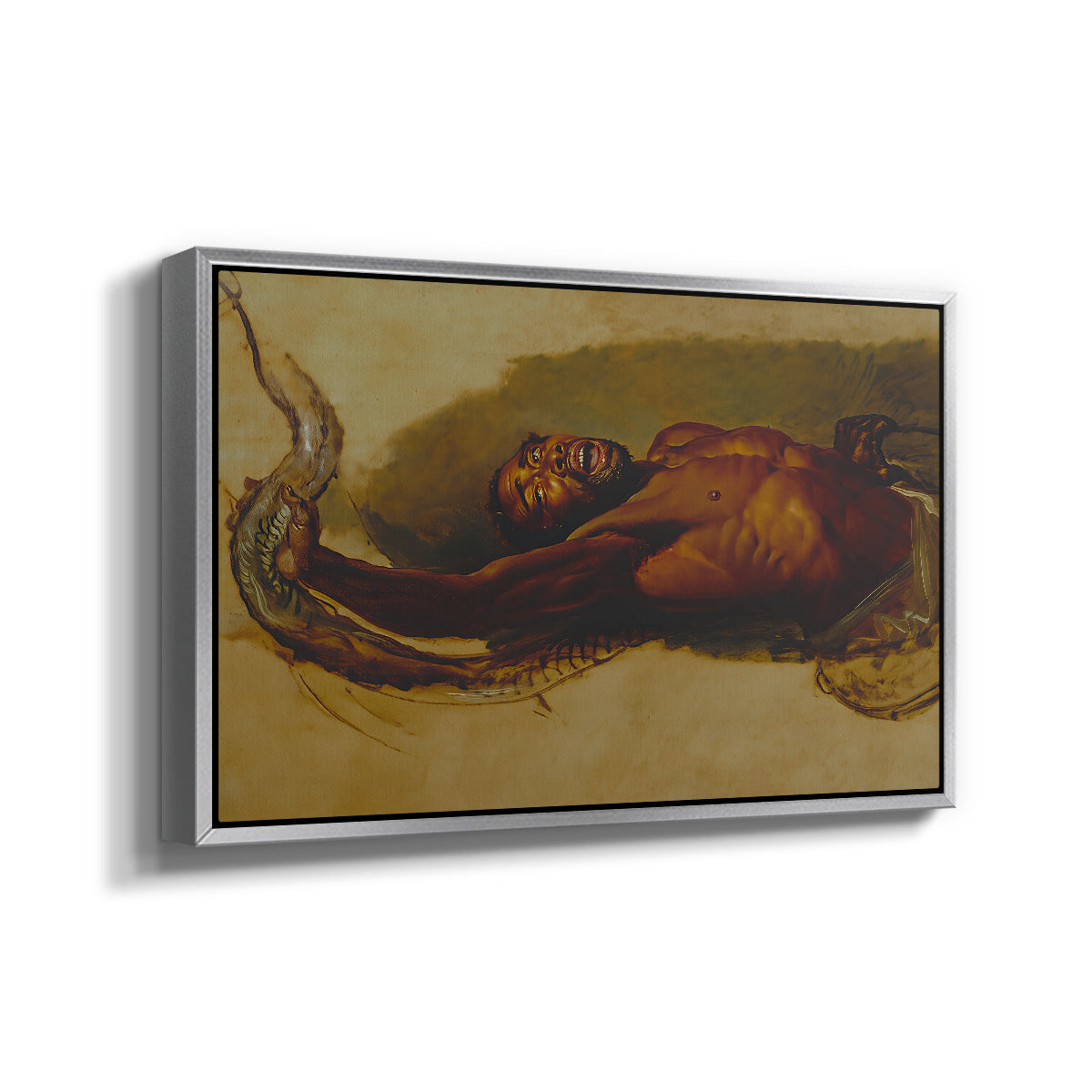Man Struggling with a Boa Constrictor, c. 1803 - Floater Framed Canvas Print