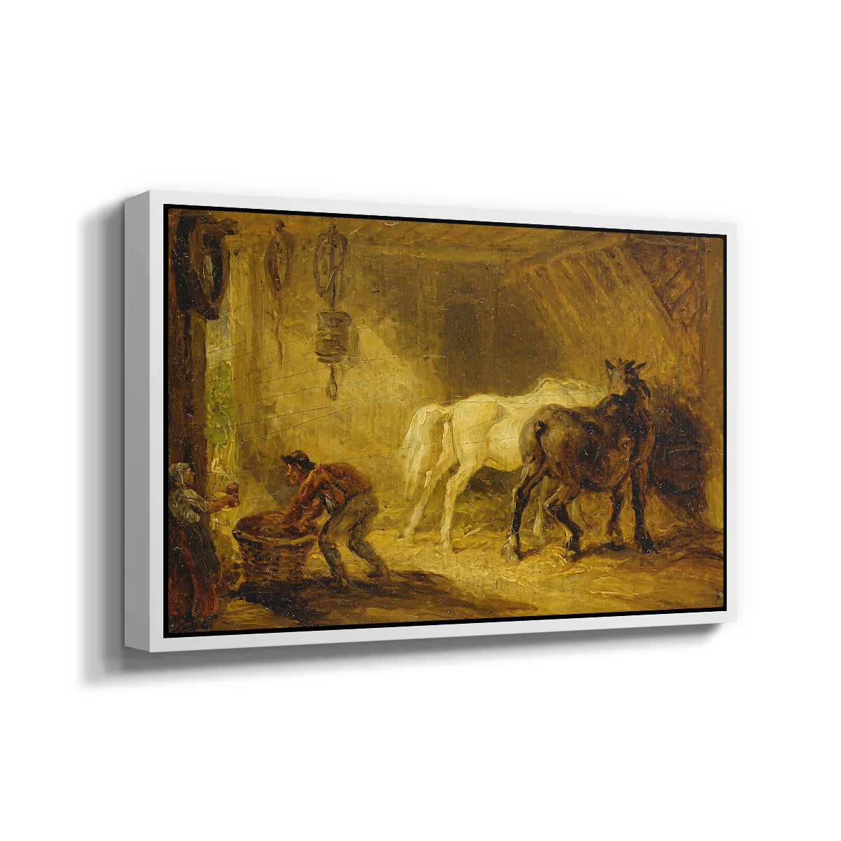 Heath Ewe and Lambs, 1810 - Floater Framed Canvas Print