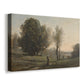 Canvas art print featuring an atmospheric countryside scene with minimal vegetation, displayed at an angle