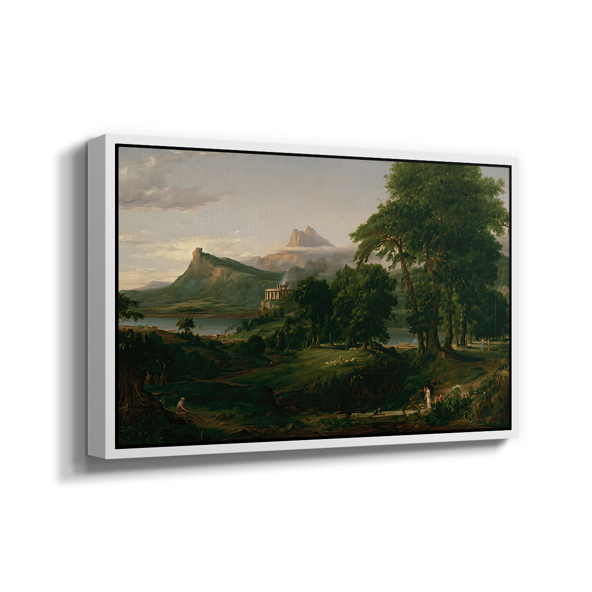 The Course of Empire: The Arcadian or Pastoral State, 1834 - Floater Framed Canvas Print