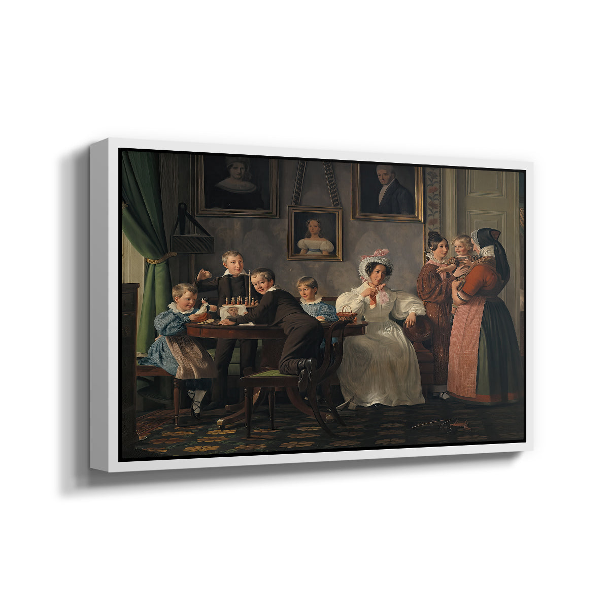 The Waagepetersen Family, 1836 - Floater Framed Canvas Print