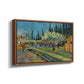 Orchard in Blossom, Bordered by Cypresses, 1888 - Floater Framed Canvas Print