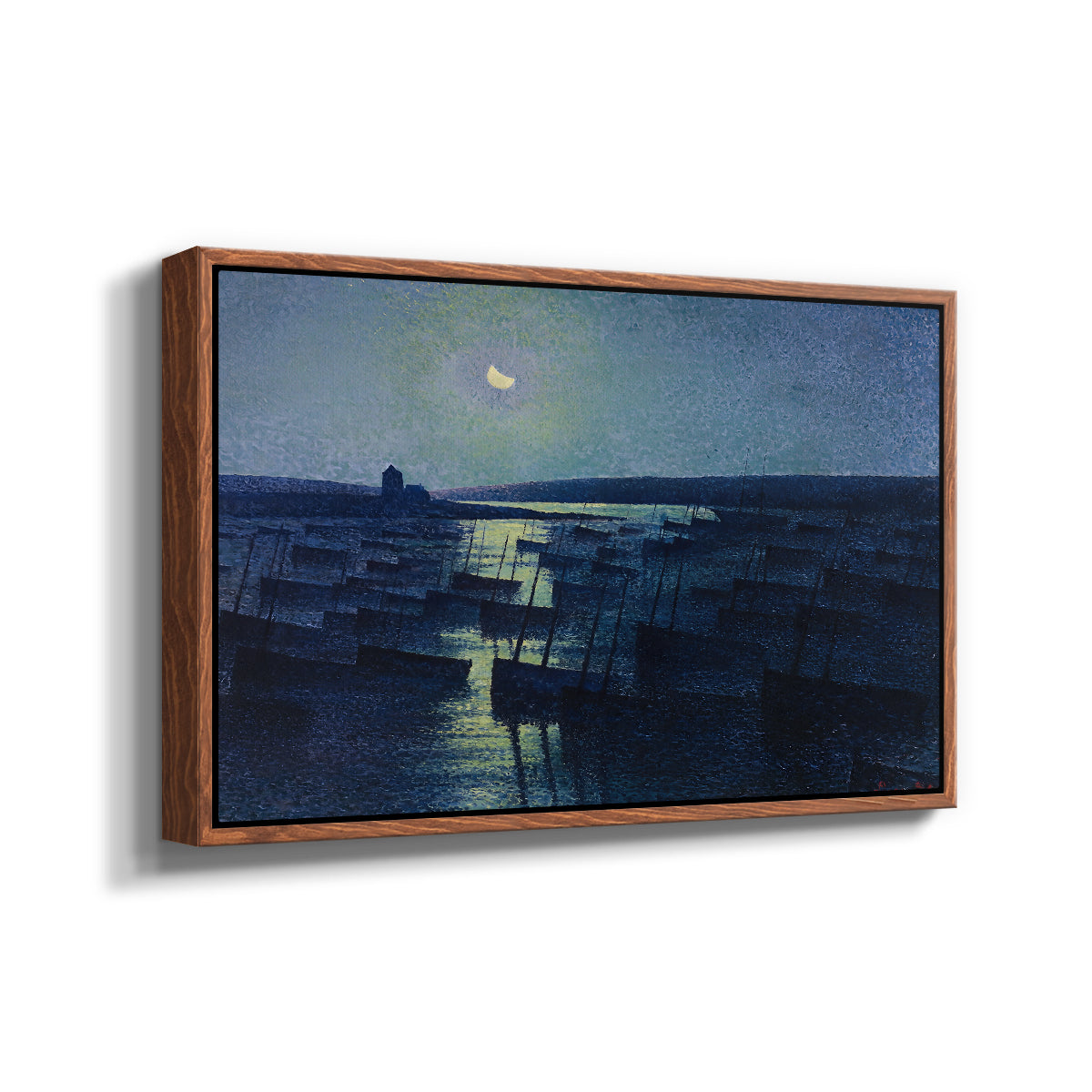 Camaret, Moonlight and Fishing Boats, 1894 - Floater Framed Canvas Print