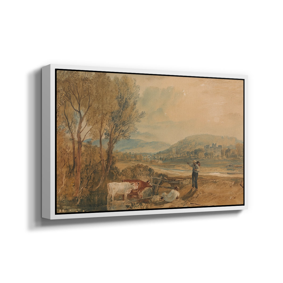 Lulworth Castle, Dorset, c. 1820 - Floater Framed Canvas Print