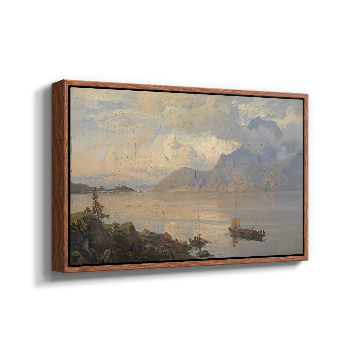 Traunsee, 1871 - Floater Framed Canvas Print