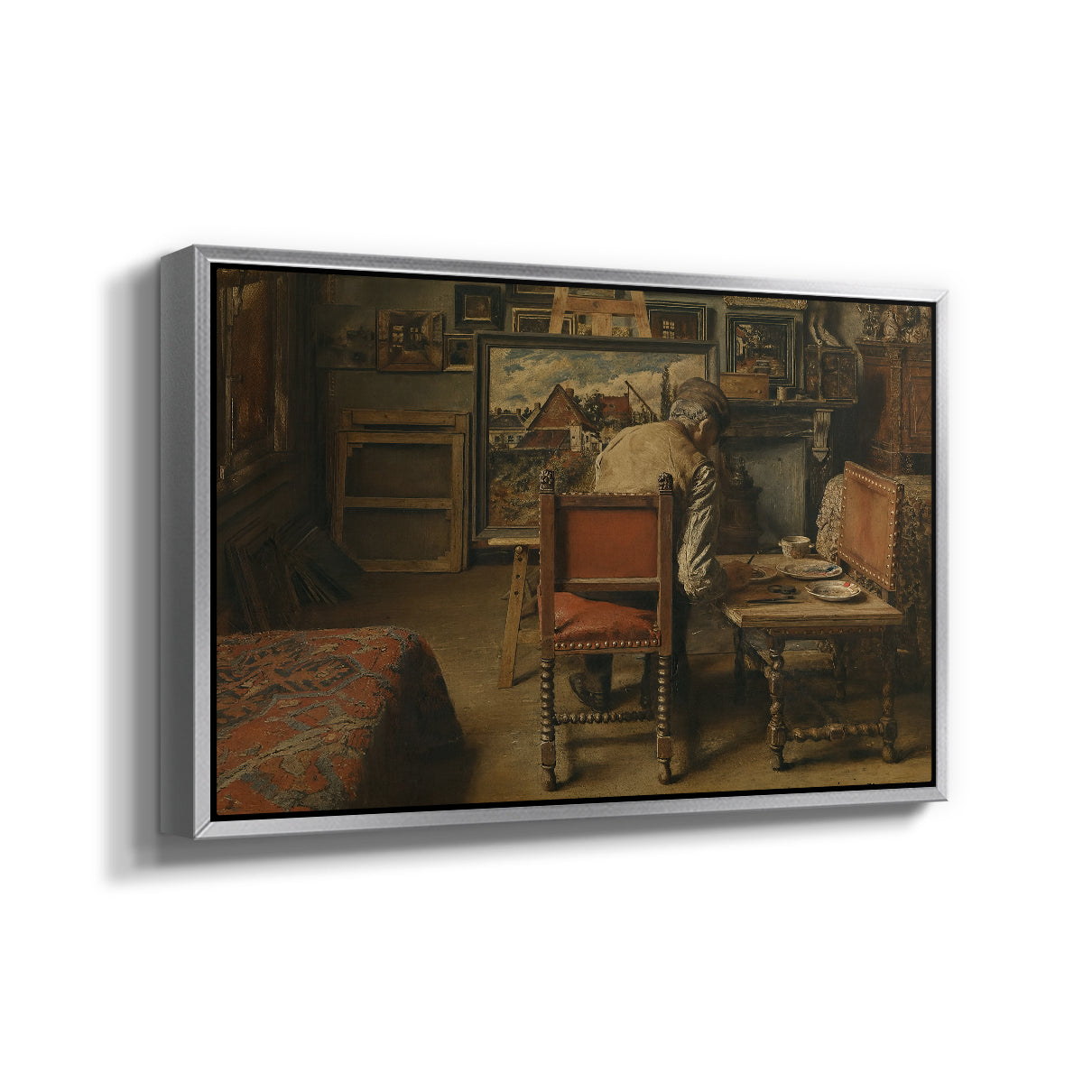The Retoucher (The Restorer), 1876 - Floater Framed Canvas Print