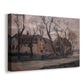 Canvas art print featuring a transitional landscape with soft tones and simplified forms, displayed at an angle