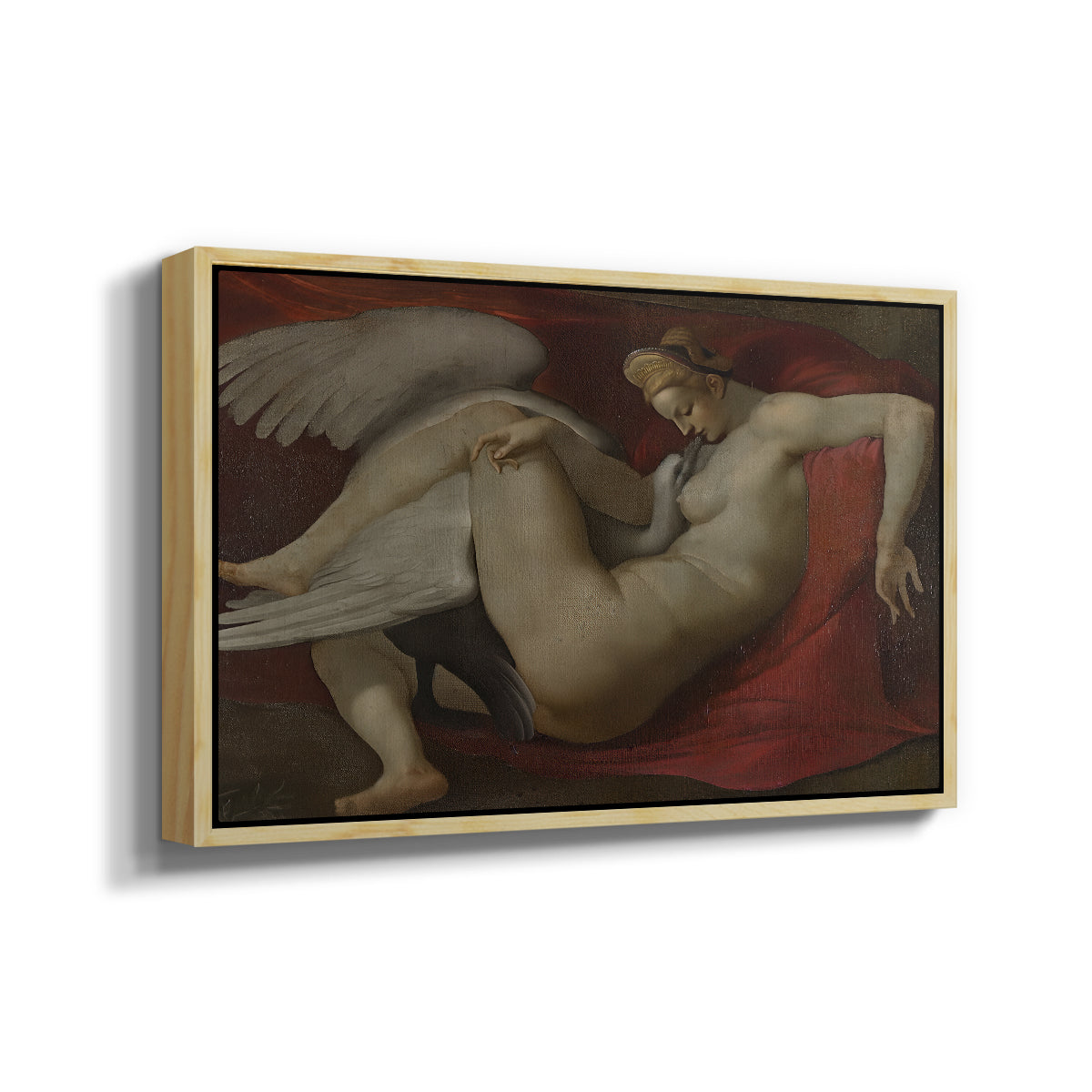 Leda and the Swan (16th-Century Version), c. 1530 - Floater Framed Canvas Print