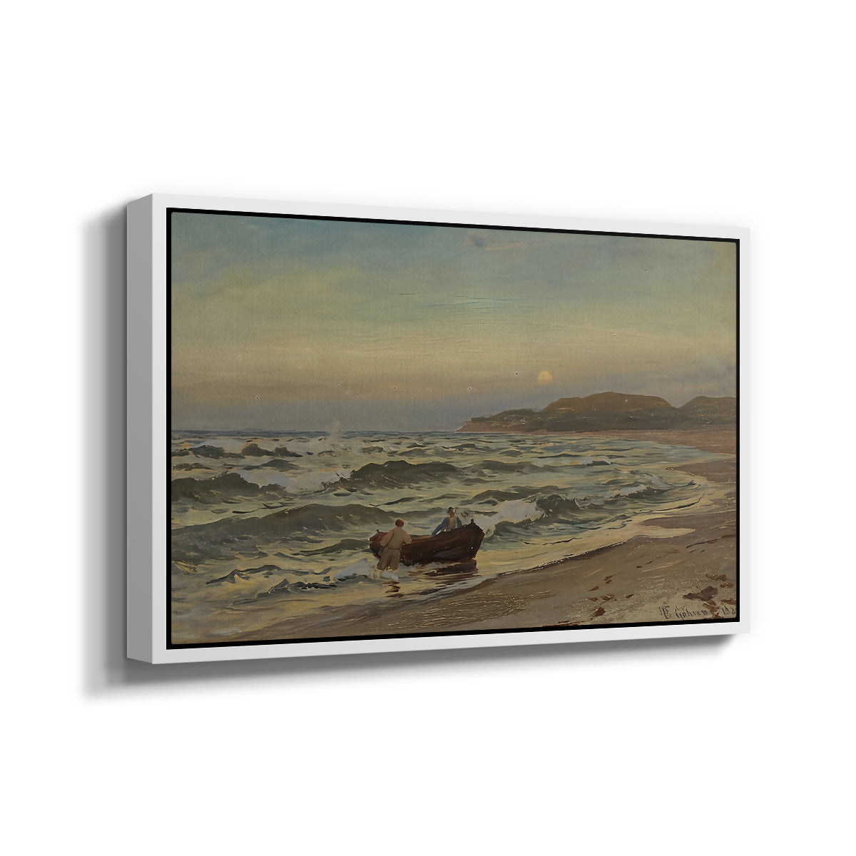 Storm at Rügen, 1882 - Floater Framed Canvas Print