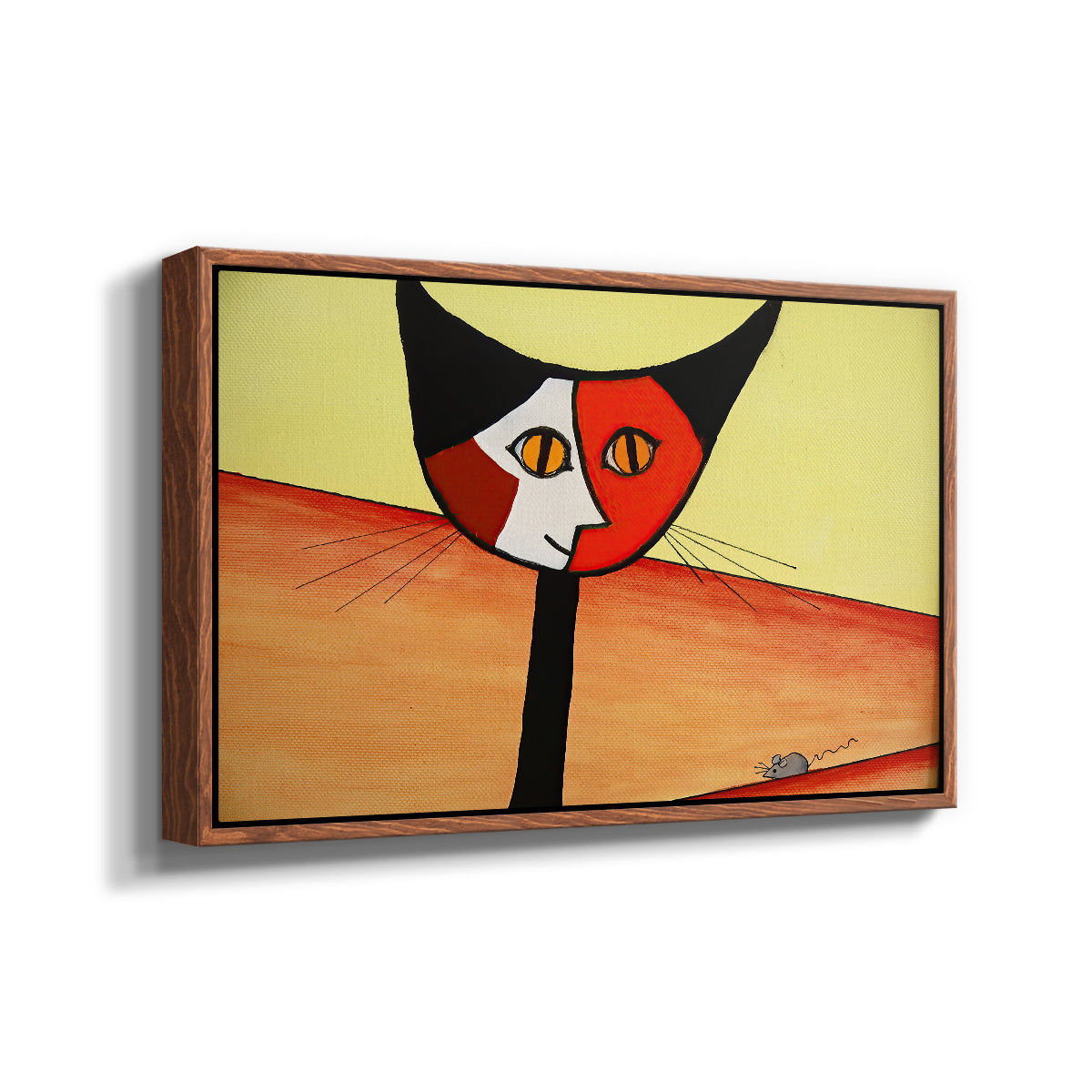 Picasso's Cat–El Gato - Floater Framed Canvas Print