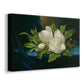 Canvas art print featuring a floral still life with multiple blossoms, displayed at an angle