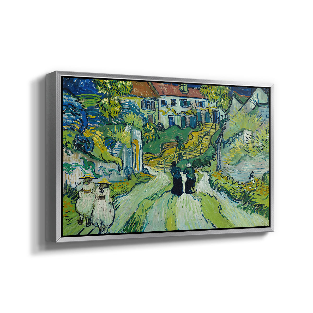Stairway at Auvers, 1890 - Floater Framed Canvas Print