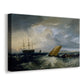 Canvas art print featuring a maritime view with vessels and water, displayed at an angle