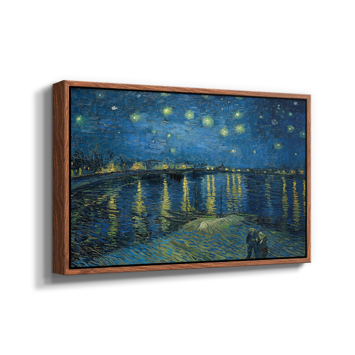 Starry Night Over the Rhône, 1888 - Floater Framed Canvas Print