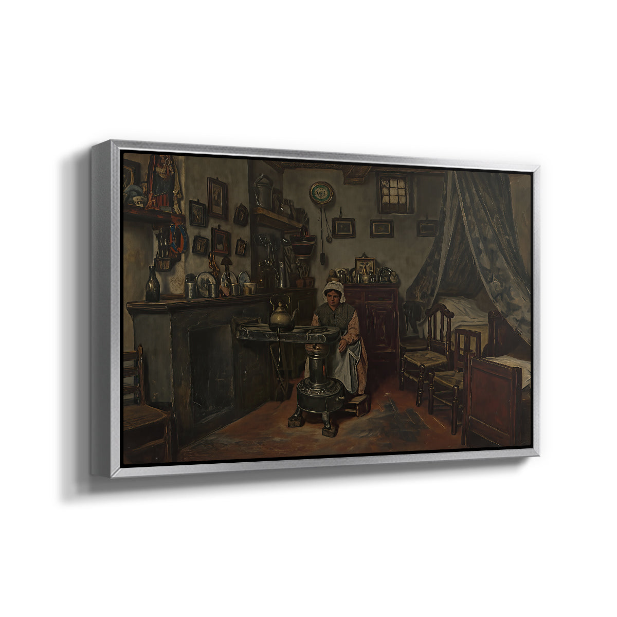 Interior, c. 1865-1870 - Floater Framed Canvas Print
