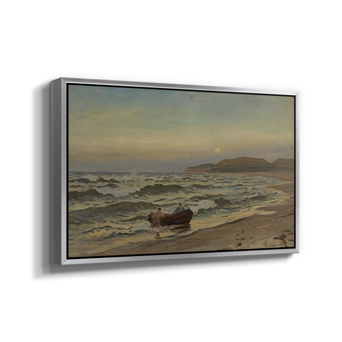 Storm at Rügen, 1882 - Floater Framed Canvas Print