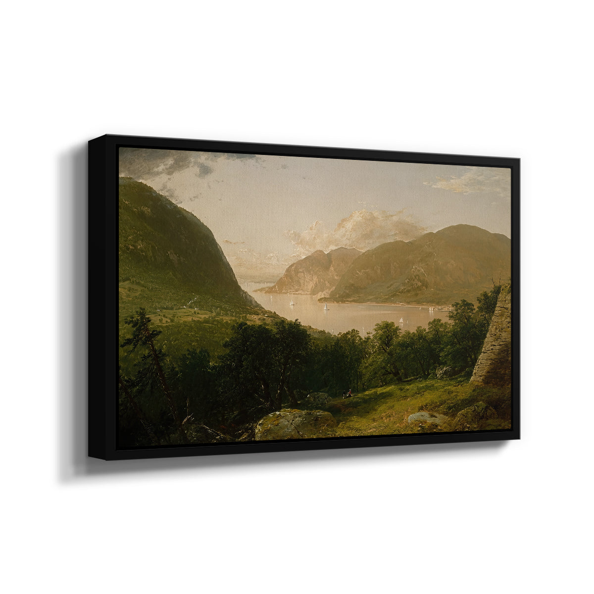 Hudson River Scene, 1857 - Floater Framed Canvas Print