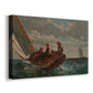 Canvas art print featuring a maritime scene with figures riding steady breeze under full sail, displayed at an angle