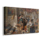 Canvas art print featuring a scene of people resting in historical attire, displayed at an angle