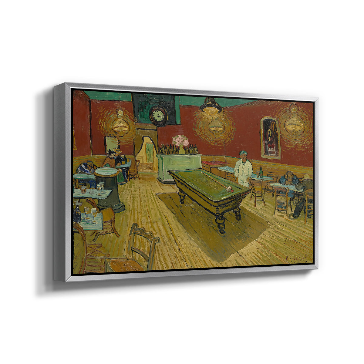 The Night Café, 1888 - Floater Framed Canvas Print