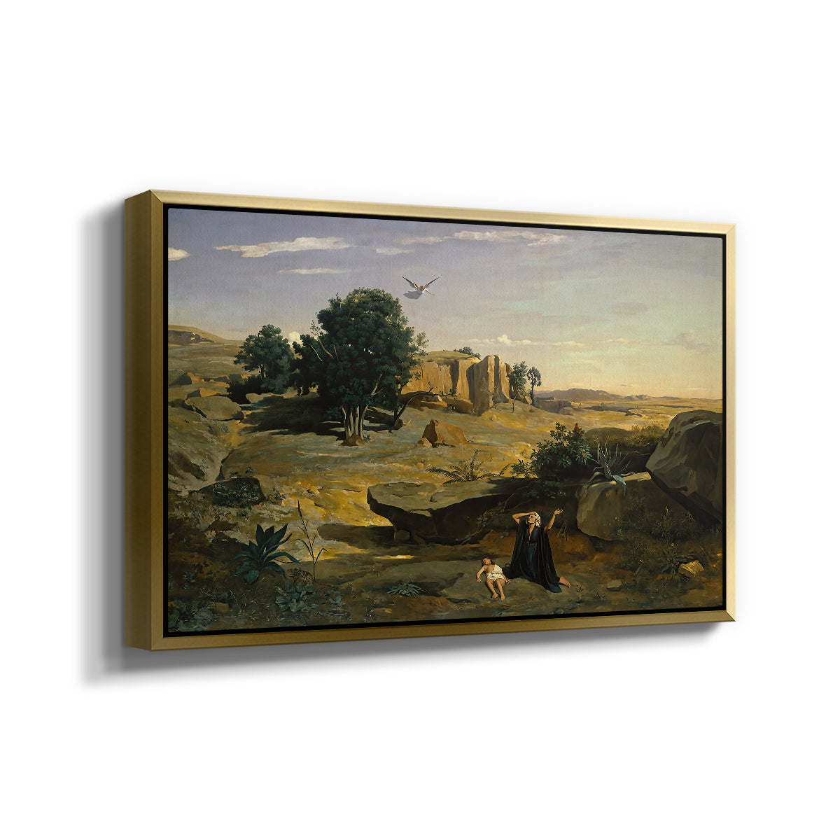 Hagar in the Wilderness, 1835 - Floater Framed Canvas Print