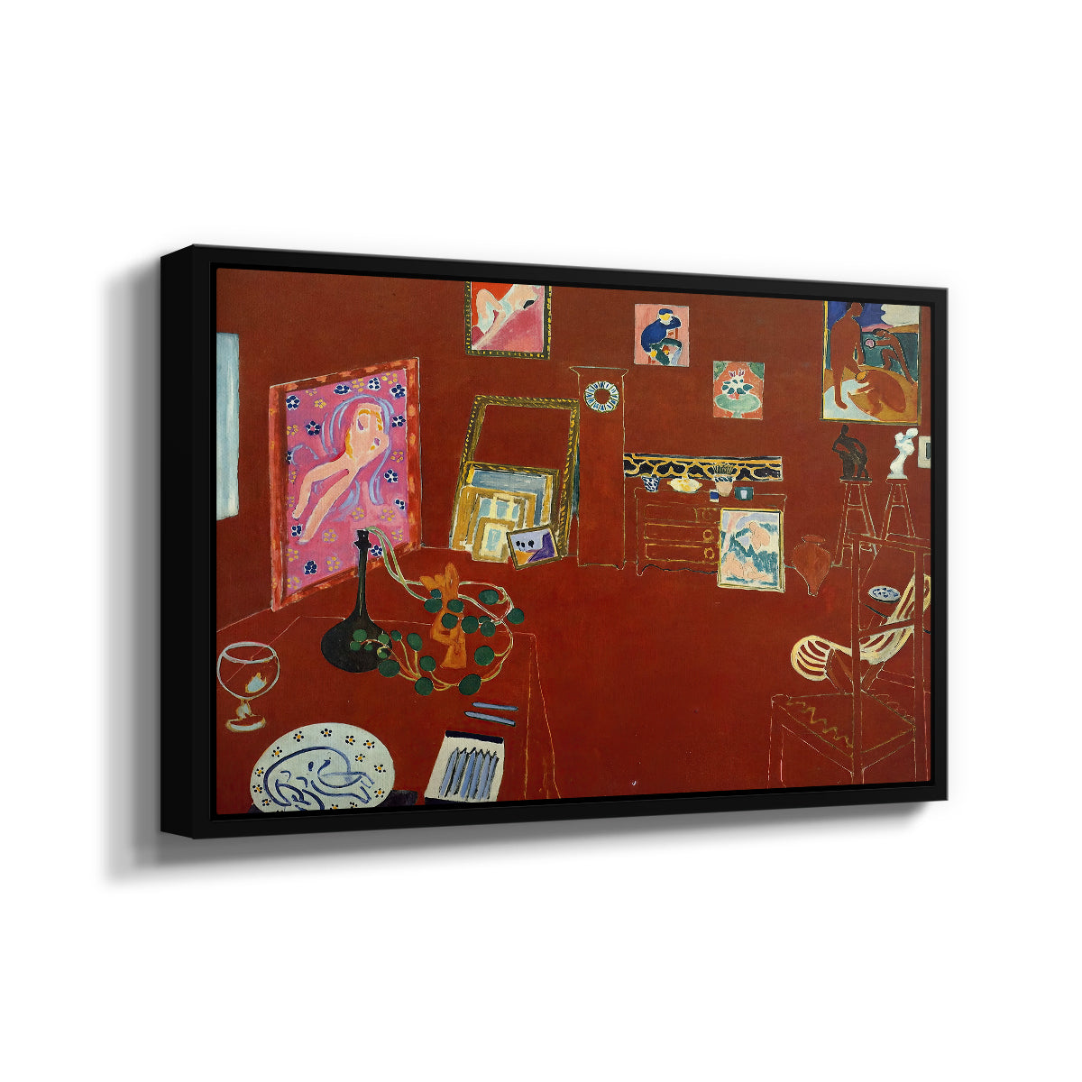 The Red Studio (L'Atelier Rouge), 1911 - Floater Framed Canvas Print