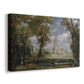 Canvas art print featuring an architectural landmark in countryside, displayed at an angle