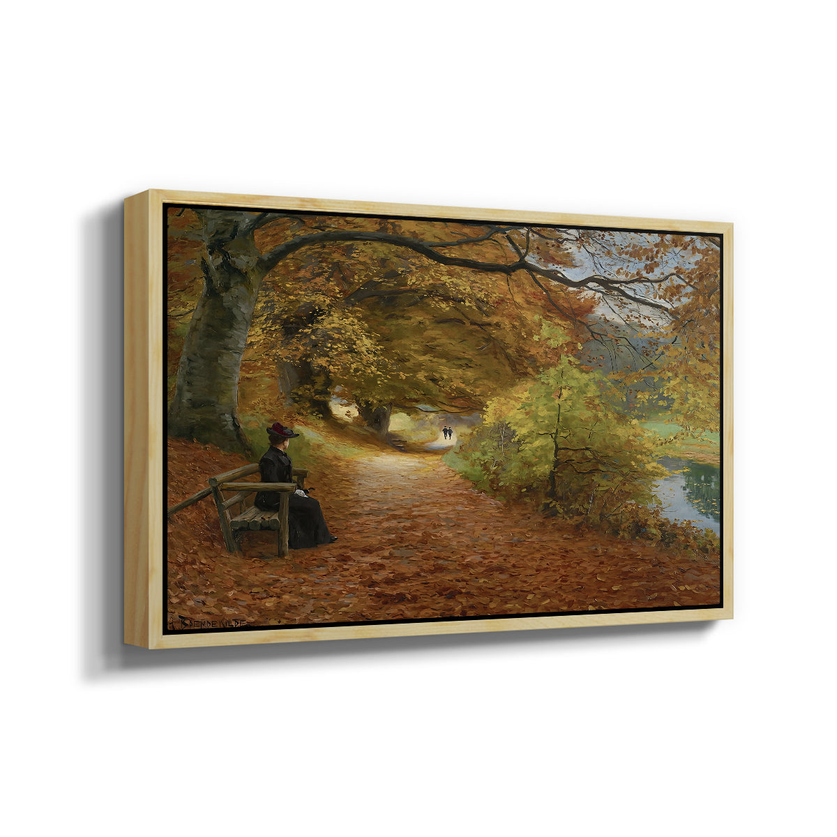 A Wooded Path in Autumn, 1902 - Floater Framed Canvas Print