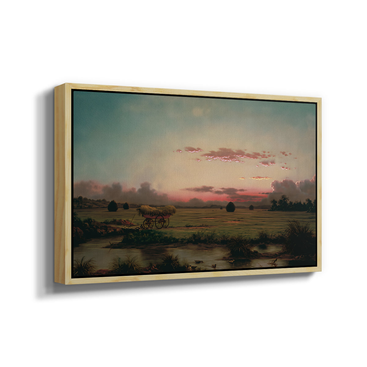 The Marshes at Rhode Island, 1866 - Floater Framed Canvas Print