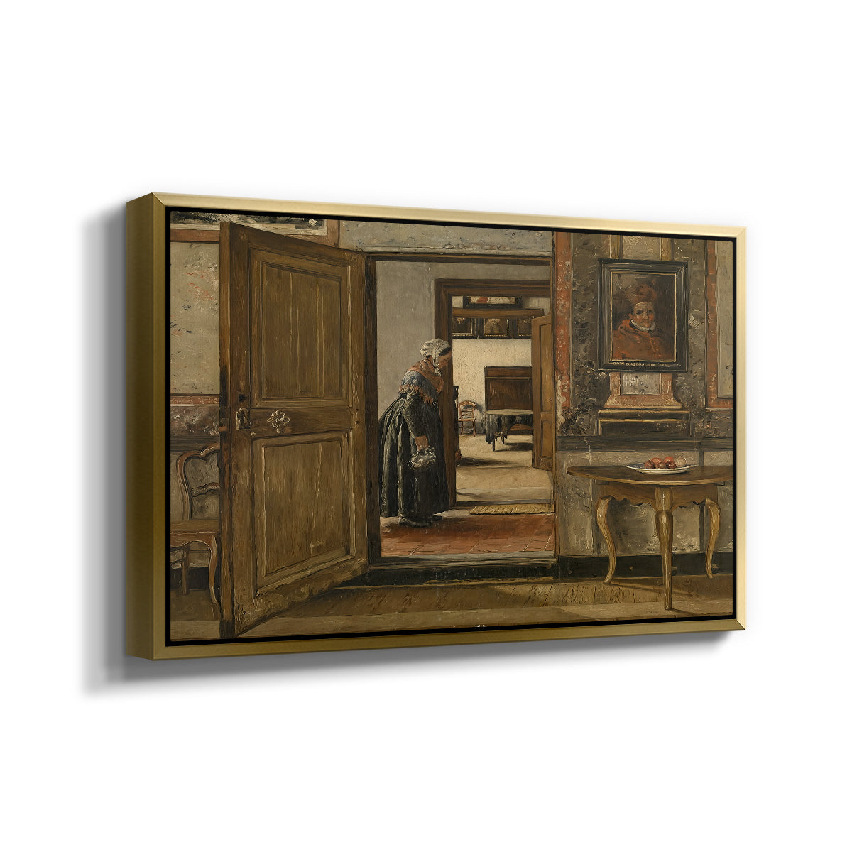 Interior of the Terninck Institution in Antwerp, 1884 - Floater Framed Canvas Print