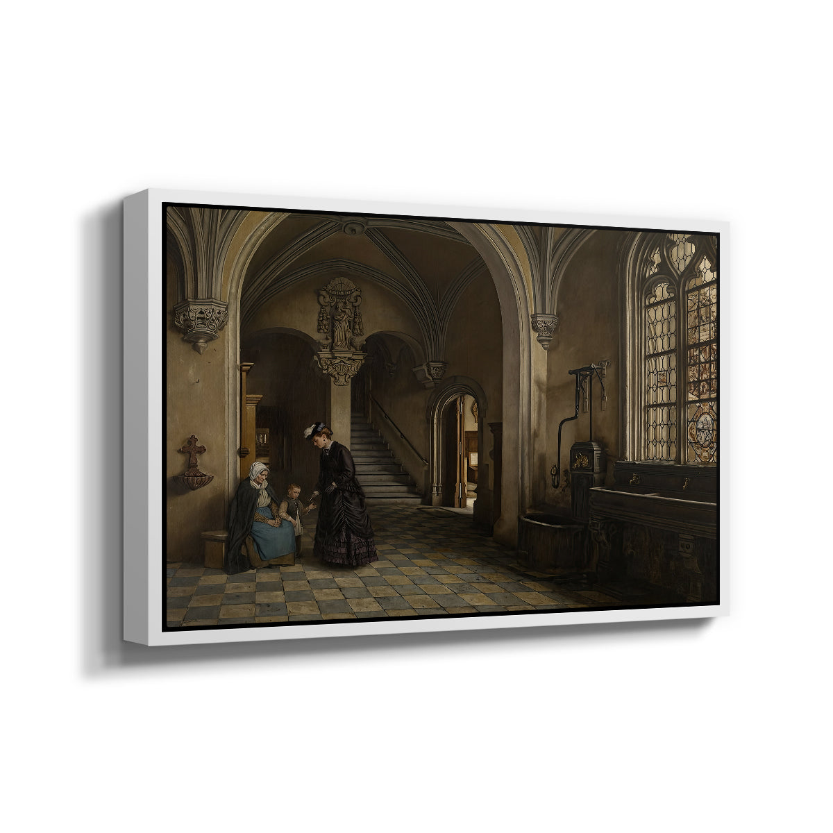 Interior of the Church of Saint Paul in Antwerp, c. 1865-1869 - Floater Framed Canvas Print