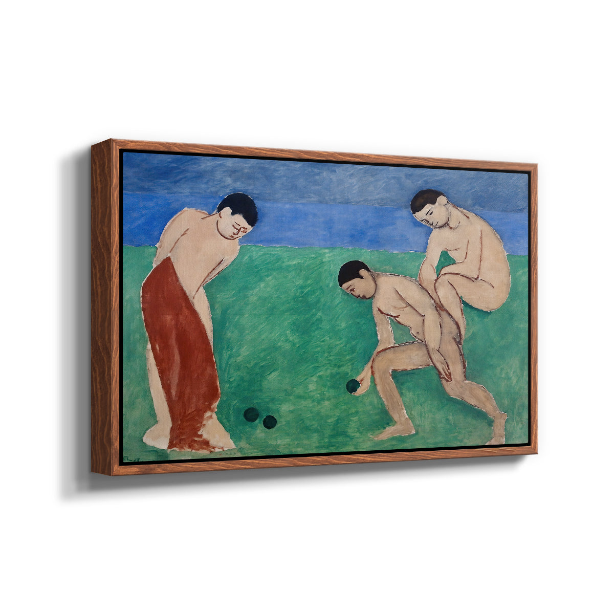 Game of Bowls, 1908 - Floater Framed Canvas Print